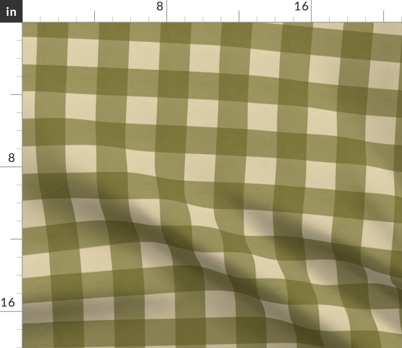 Rustic Country Farmhouse Primitive Gingham Check Plaid Picnic Cottagecore Classic Traditional Modern Farmhouse Soft Texture Spring Green Olive Custom Printed Fabric by Spoonflower Various Fabrics by the Yard or Fat Quarter